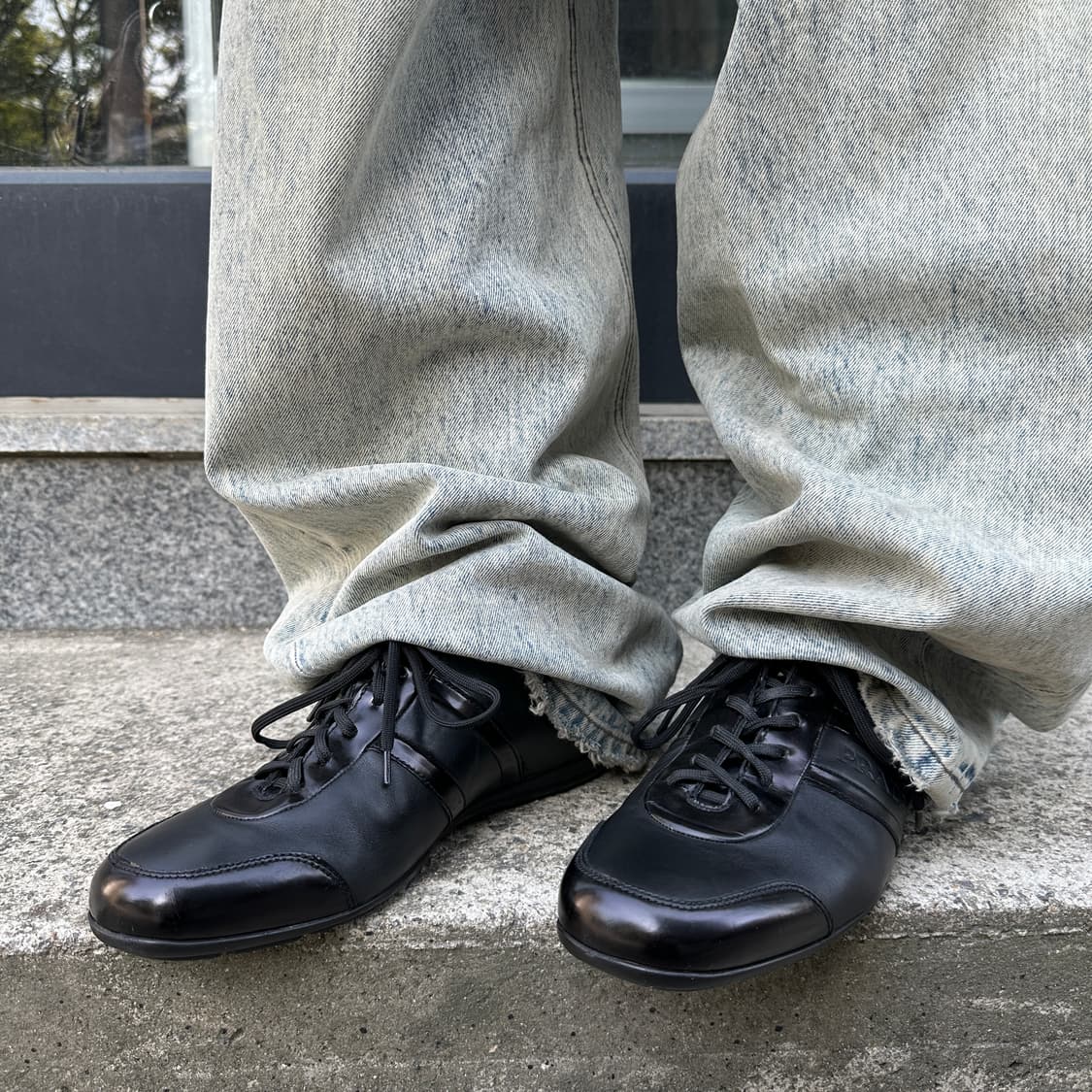 00s 레어 빈티지 프라다 스포츠 가죽 스니커즈 상품이미지1