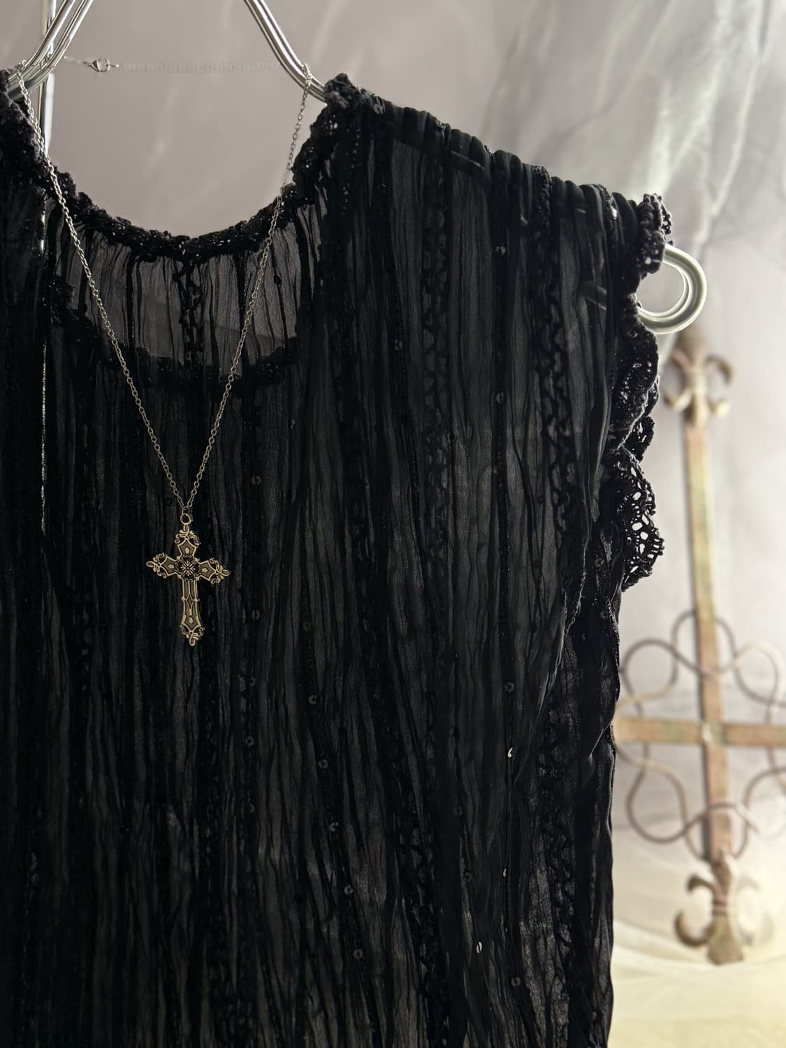 Beaded Glitter Wrinkle Vest 0196 상품이미지5