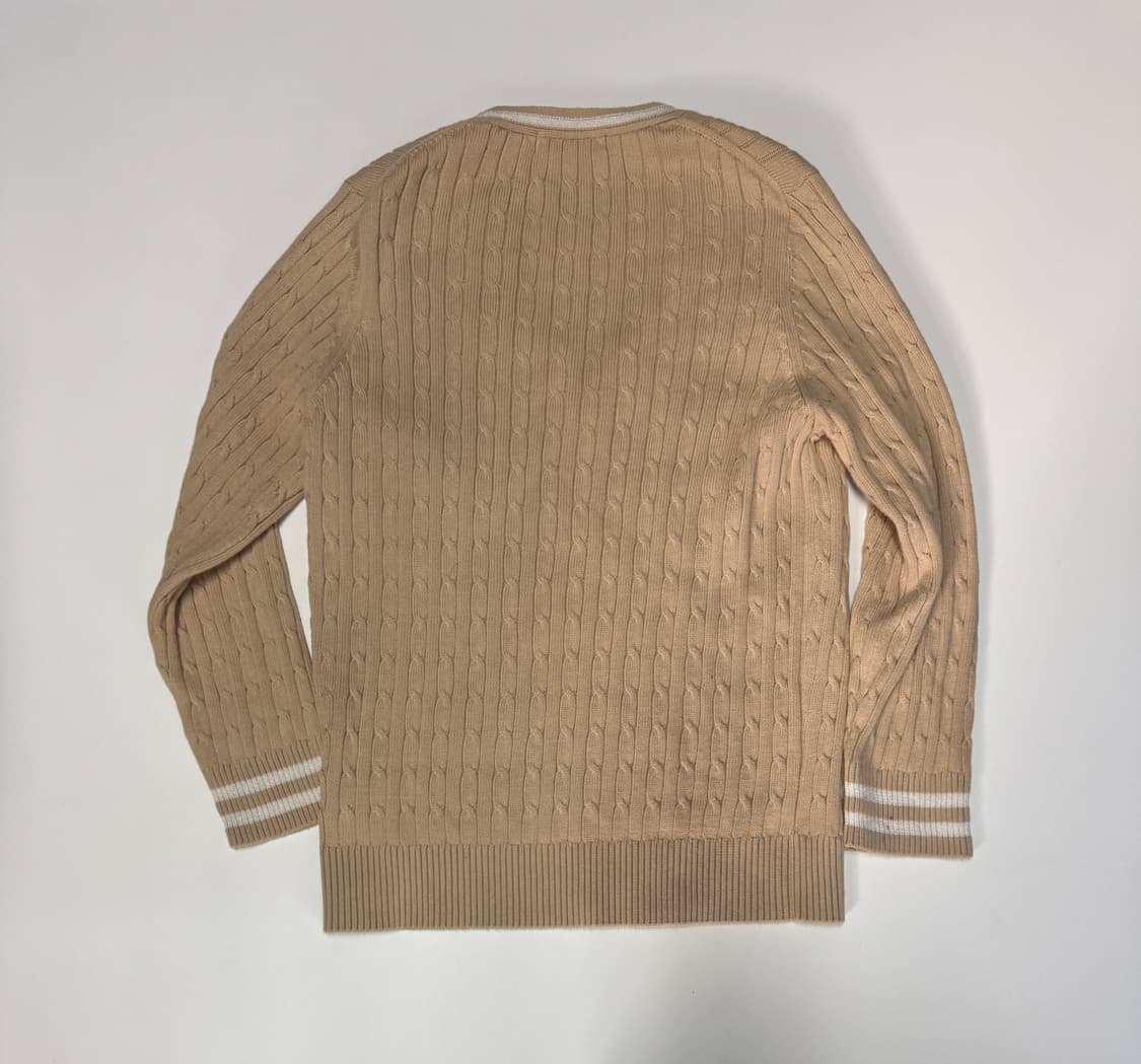 여성 빈폴 beanpole 꽈배기 브이넥 코튼 니트 M 상품이미지2