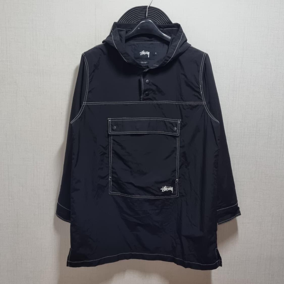 ( M ) 스투시 아노락 후드 블랙 바람막이 상품이미지1