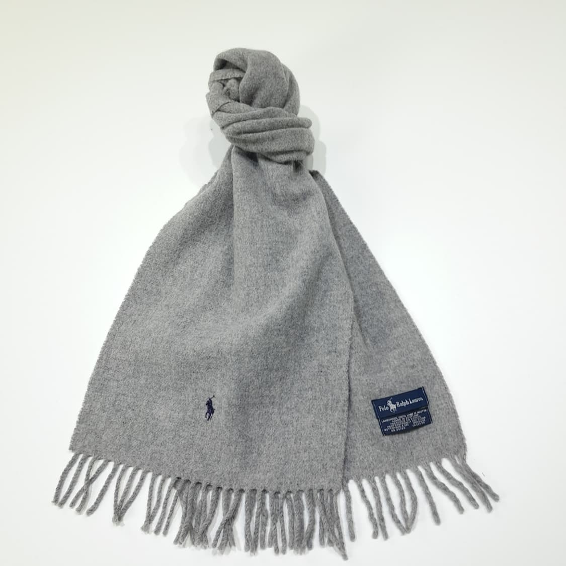 MX433 폴로 스코틀랜드판 램스울 네이비포니 그레이 머플러 목도리 상품이미지2