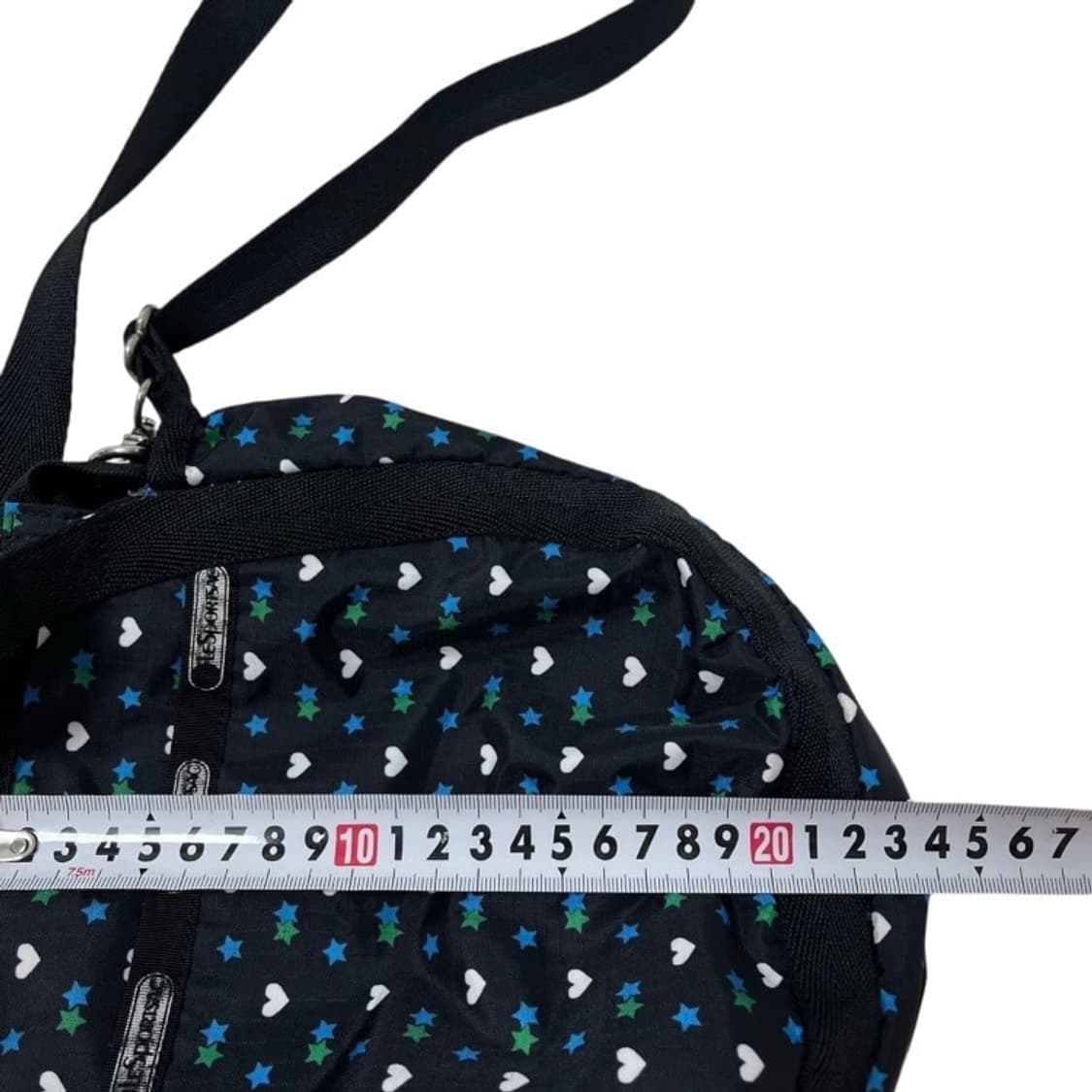 레스포삭 빈티지 모리걸 별 스타 하트 러브 패턴 크로스백 가방 네이비 상품이미지7