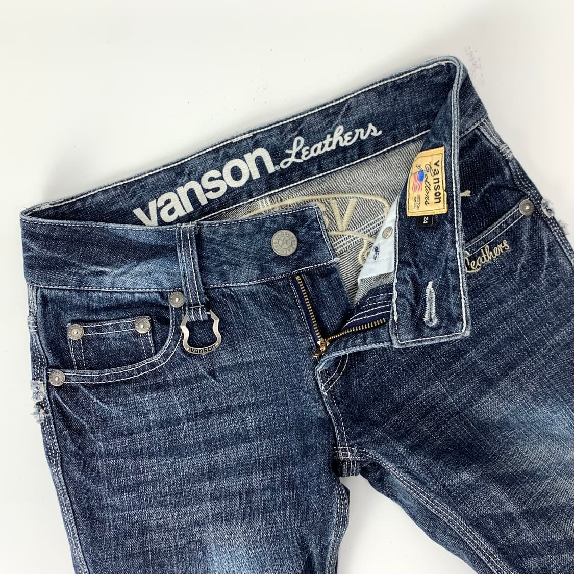 밴슨 레더 플라잉 레오파드 스컬 데님 팬츠 상품이미지8