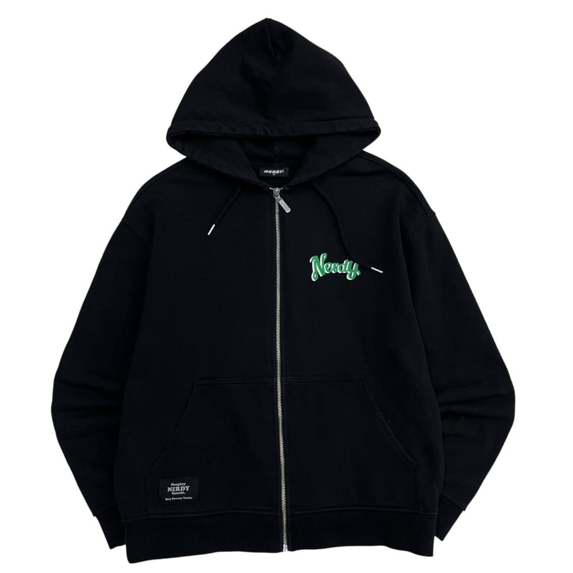 널디 그린로고 블랙 후드집업 M 상품이미지3