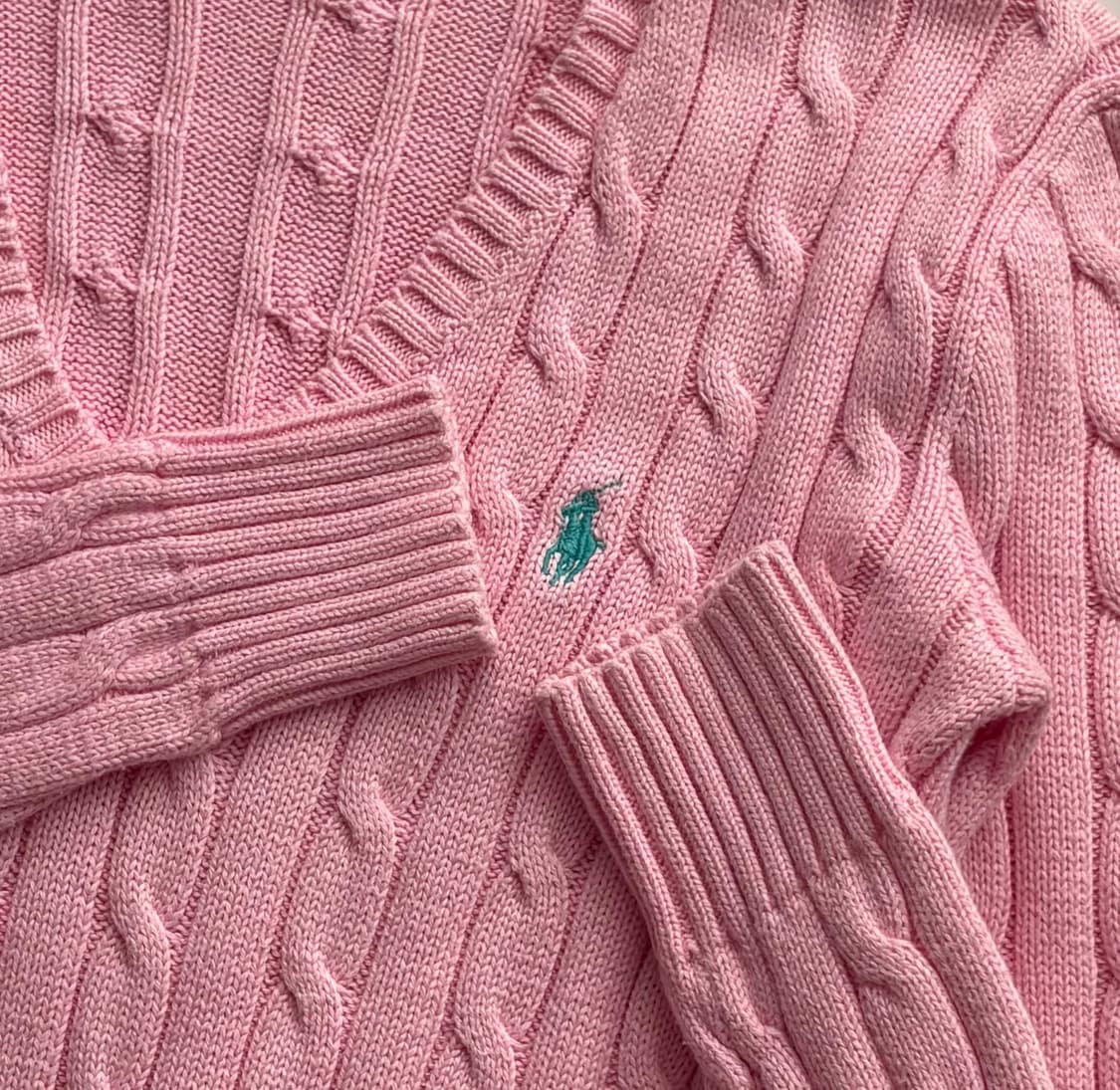 Polo 폴로랄프로렌 핑크 케이블 니트 상품이미지3