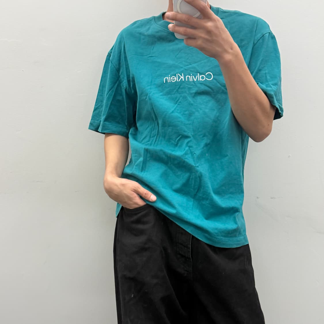 캘빈클라인 반팔 티셔츠(민트) 로고 프린팅  상품이미지1