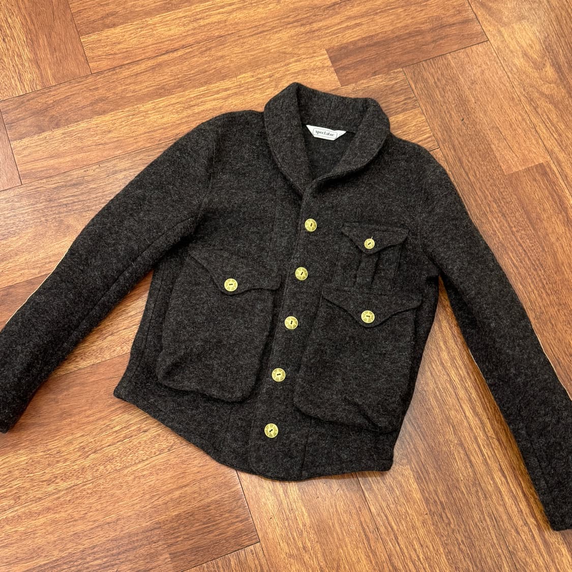 M Spectator 스펙테이터 울 모헤어 암 패치 버튼 자켓  상품이미지2