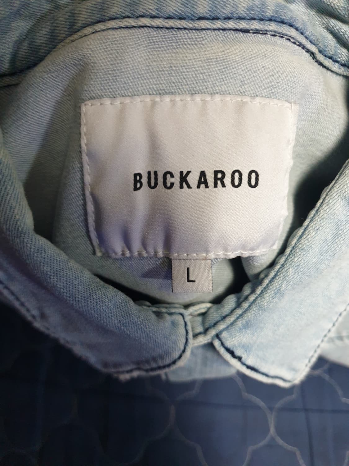 (단종매물) 버커루 빈티지 웨스턴 워싱 데님셔츠 라이트인디고 (L) 상품이미지5