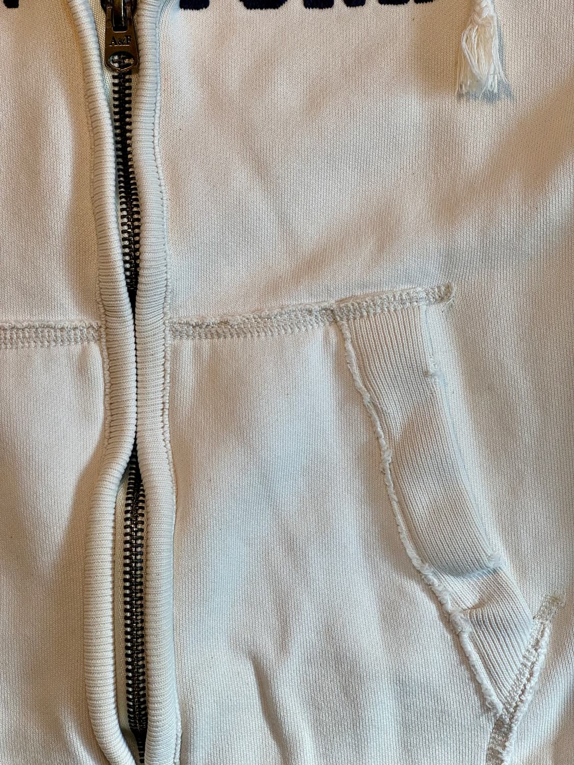 아베크롬비 로고 패치 와플 후드집업 상품이미지4