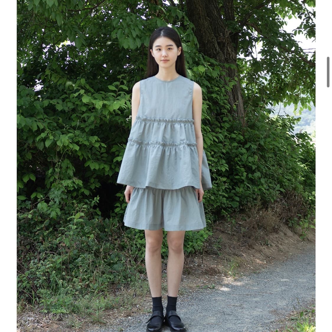 유노이아 Nylon Frill Skirt 상품이미지1