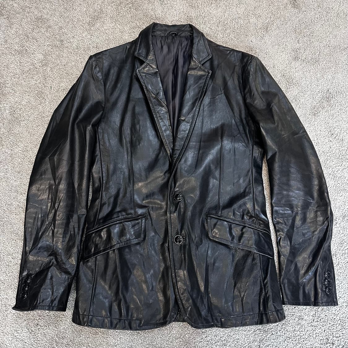 토네이도마트 블랙 소가죽 블레이저 자켓M 상품이미지6