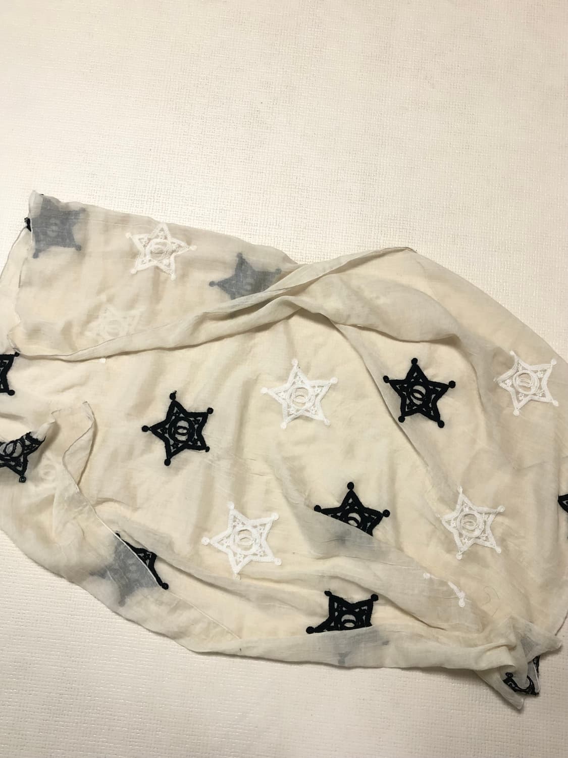 빈티지 아이보리 스타 패턴 스카프 상품이미지8