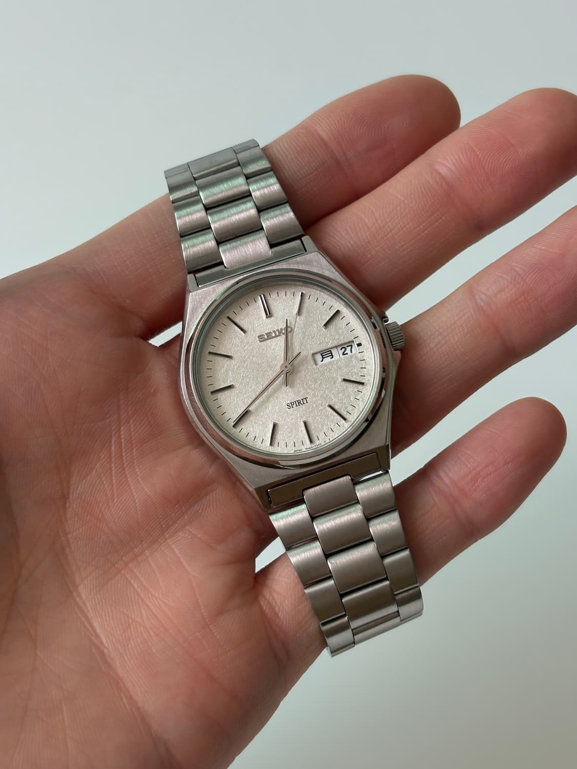 1990년대 Spirit 스노우플레이크 다이얼 실버 쿼츠 남성 상품이미지1