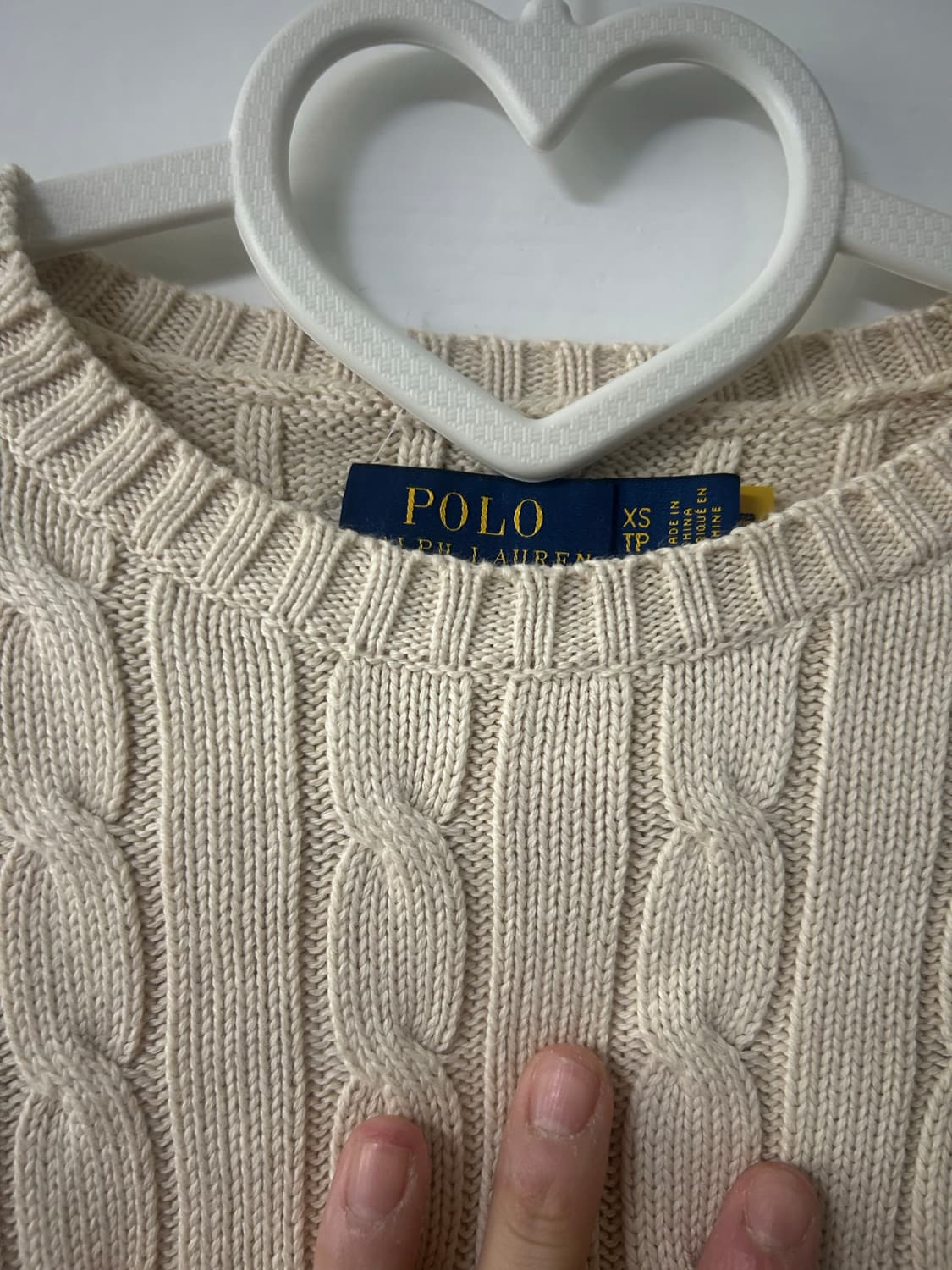 폴로 케이블 니트 코튼 스웨터 XS 상품이미지5