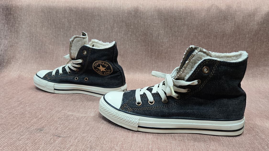 컨버스 미착용 240mm- 데님 하이탑 운동화 안감 털포인트 상품이미지4