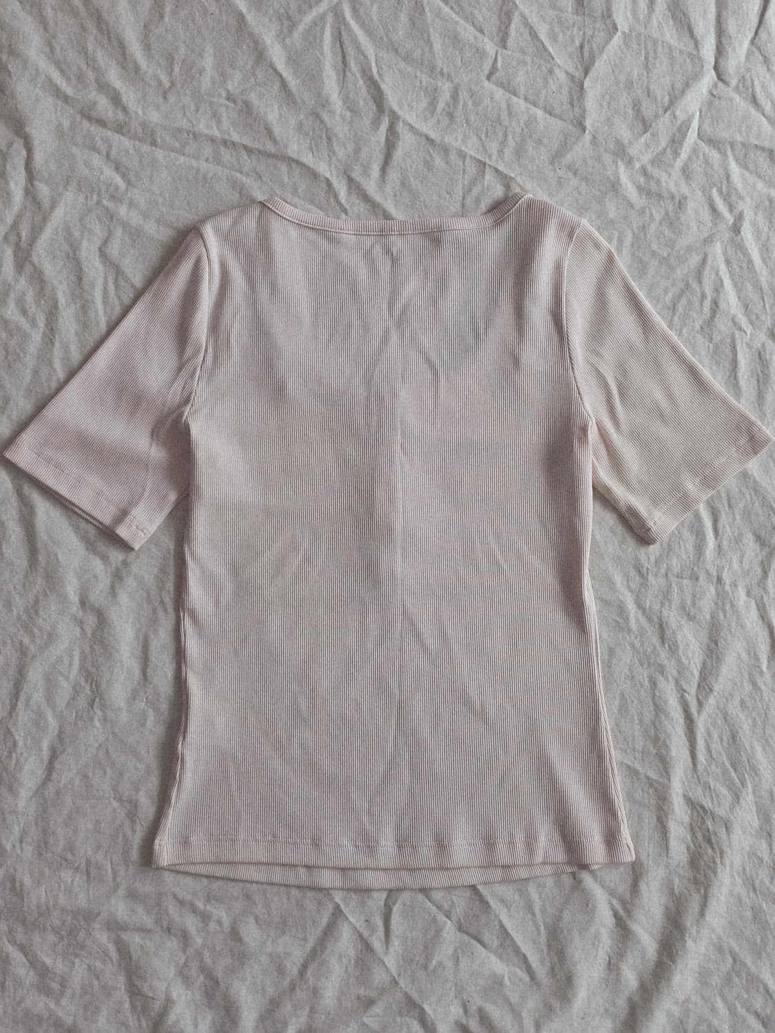 COS 코스 헨리넥 딸기우유 골지 반팔 상품이미지5