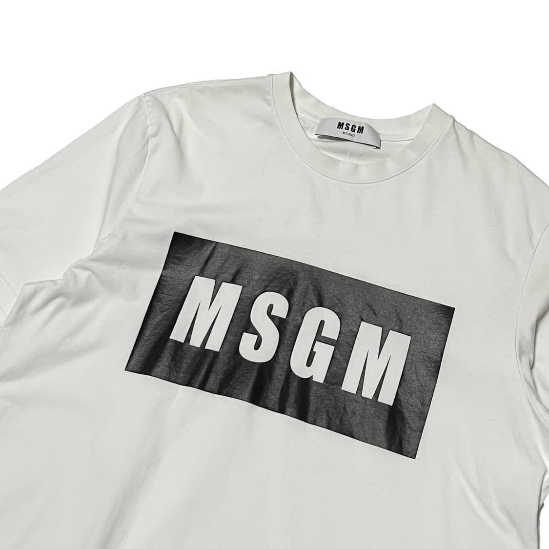 MSGM 박스로고 반팔 티셔츠 화이트 상품이미지3