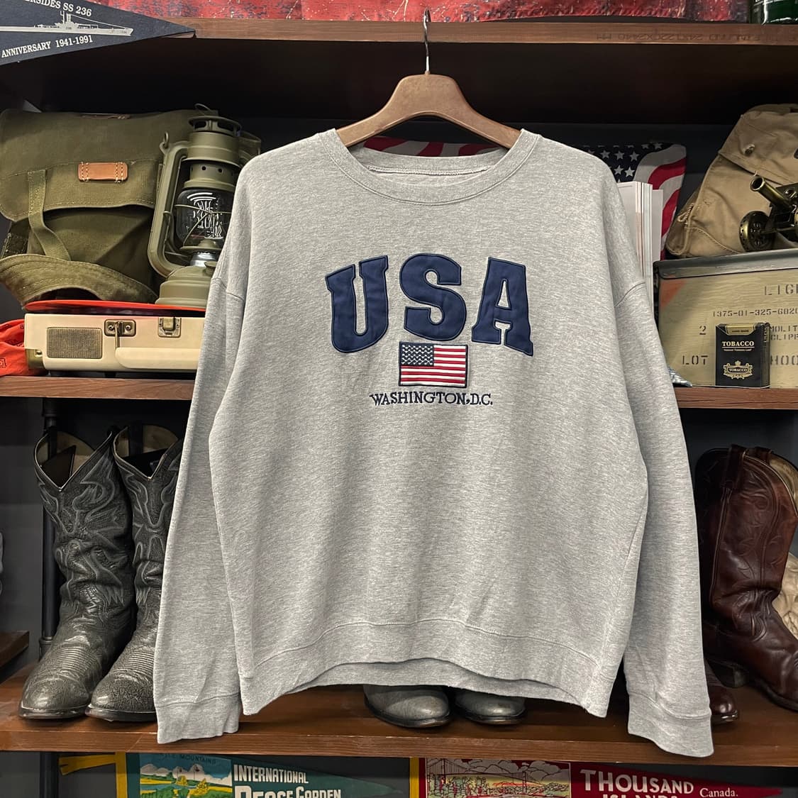 90s 워싱턴 D.C USA 성조기 Y2K 맨투맨 스웻 셔츠 N112 상품이미지1