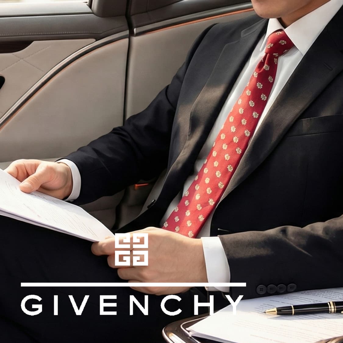 지방시 실크 레드 플라워 패턴 넥타이 9.6cm A등급 A19235
 상품이미지1