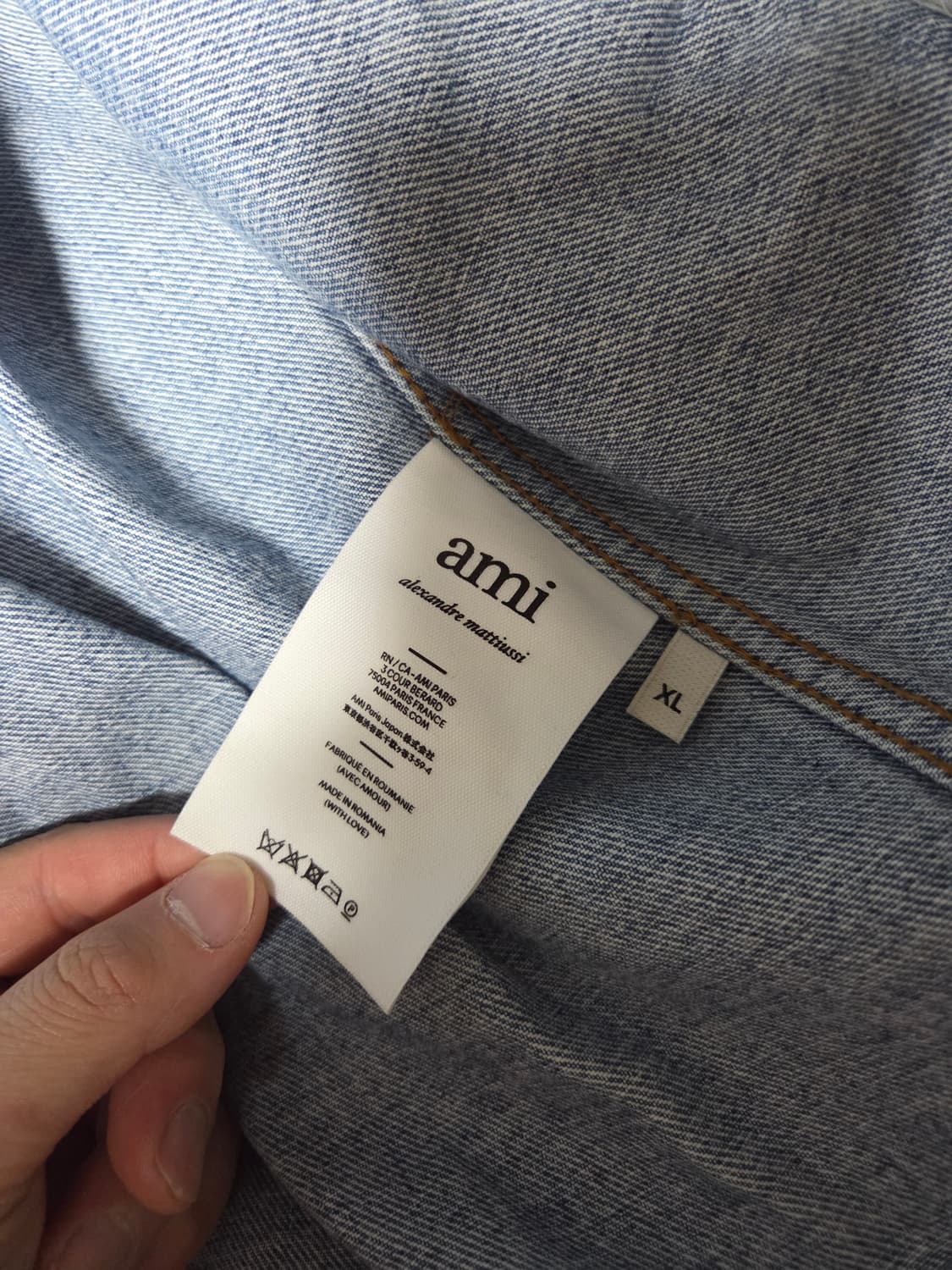 22SS ami 체스트 로고 자수 데님 자켓 상품이미지6