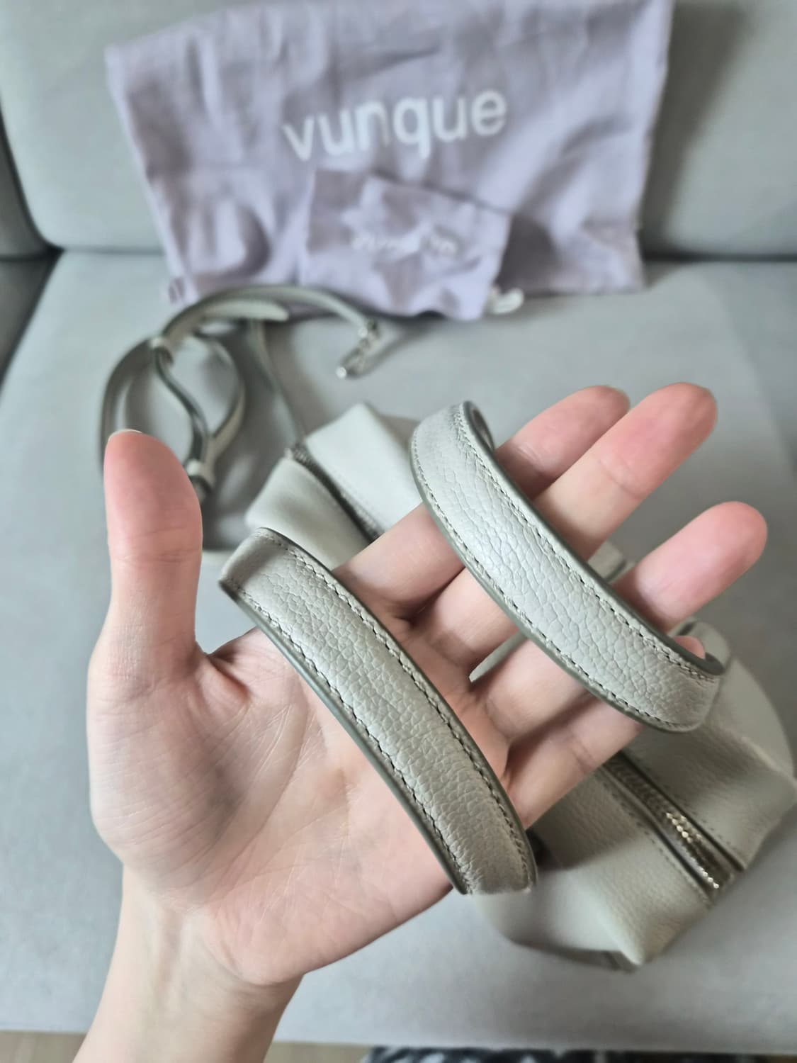 (체인포함)분크 토크 토트백 S 라이트베이지 상품이미지3