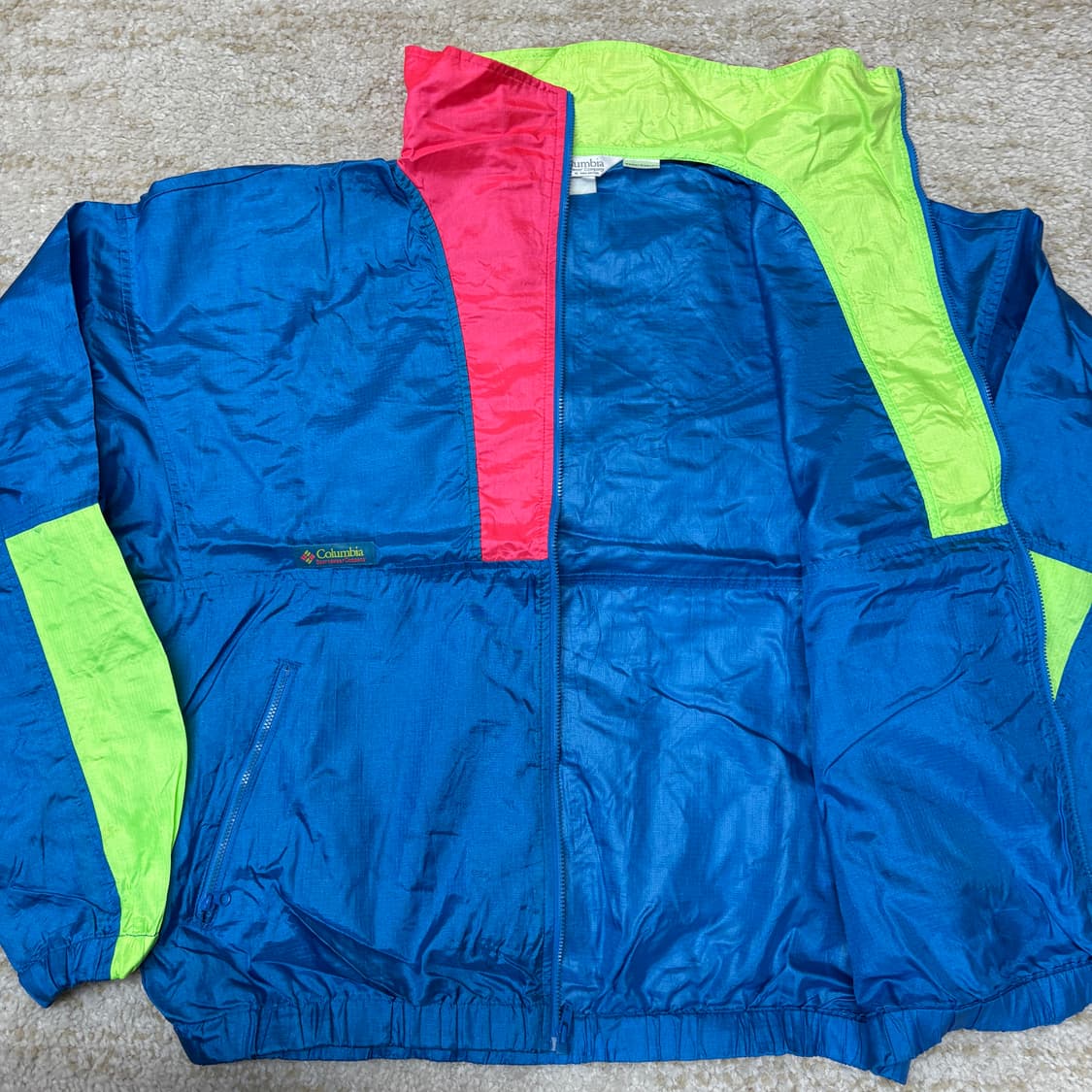 [M] 90s 컬럼비아 Columbia 컬러블록 나일론 자켓 윈드브레이커 상품이미지4