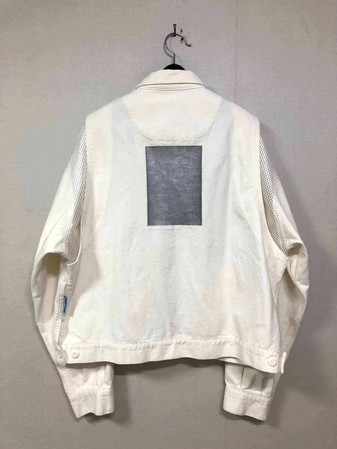 예스아이씨 오버핏 부드러운 메쉬 코튼 트러커 봄버 자켓 _ 아이보리 M 상품이미지6