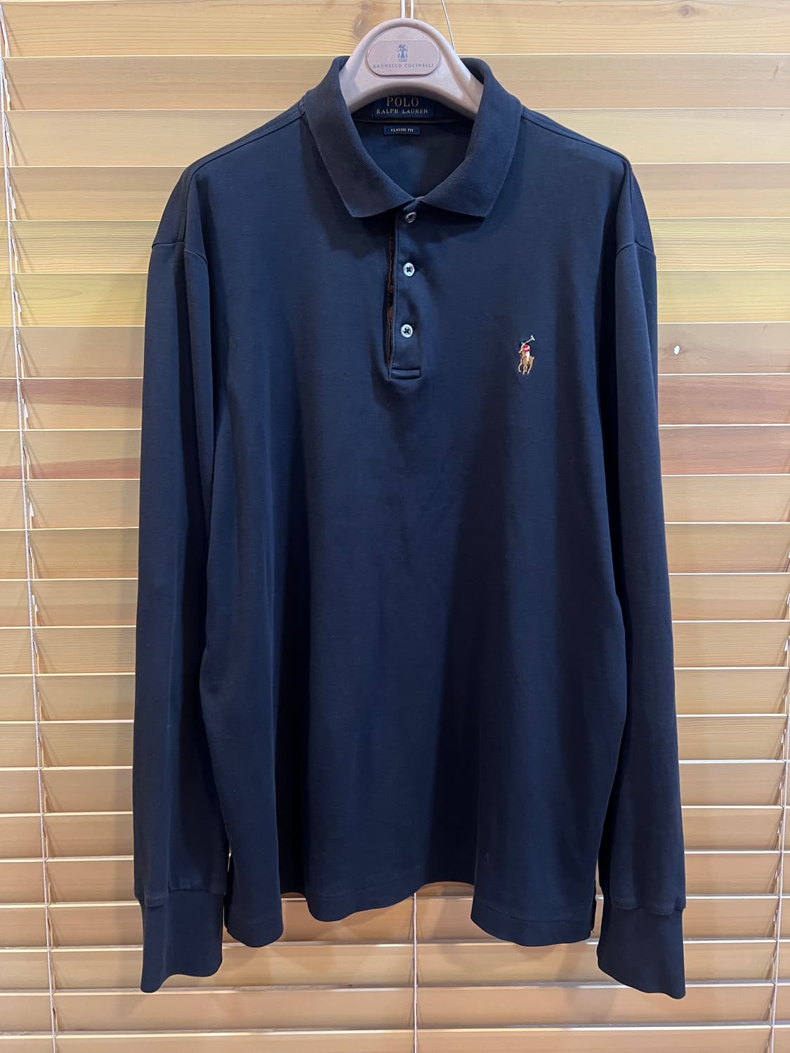 폴로랄프로렌 남성 블랙 코튼긴팔티셔츠 카라티셔츠 상품이미지2