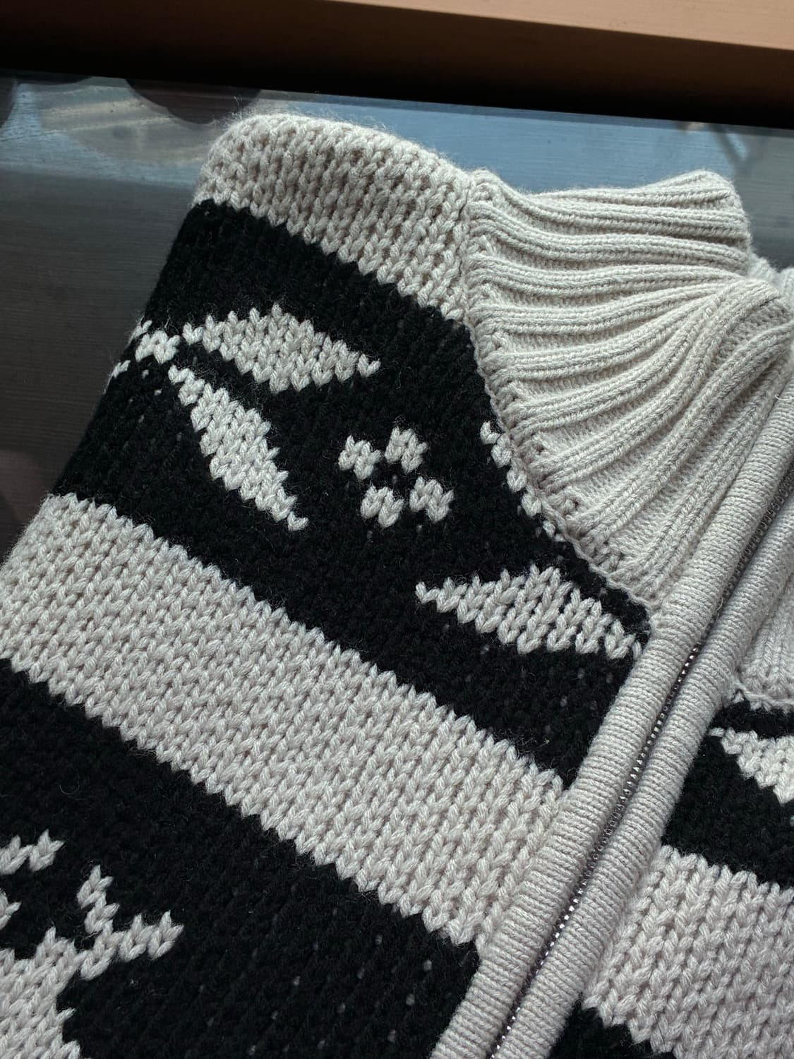 (FREE) 레더리 노르딕 니트 집업 CREAM/BK 판매 상품이미지9