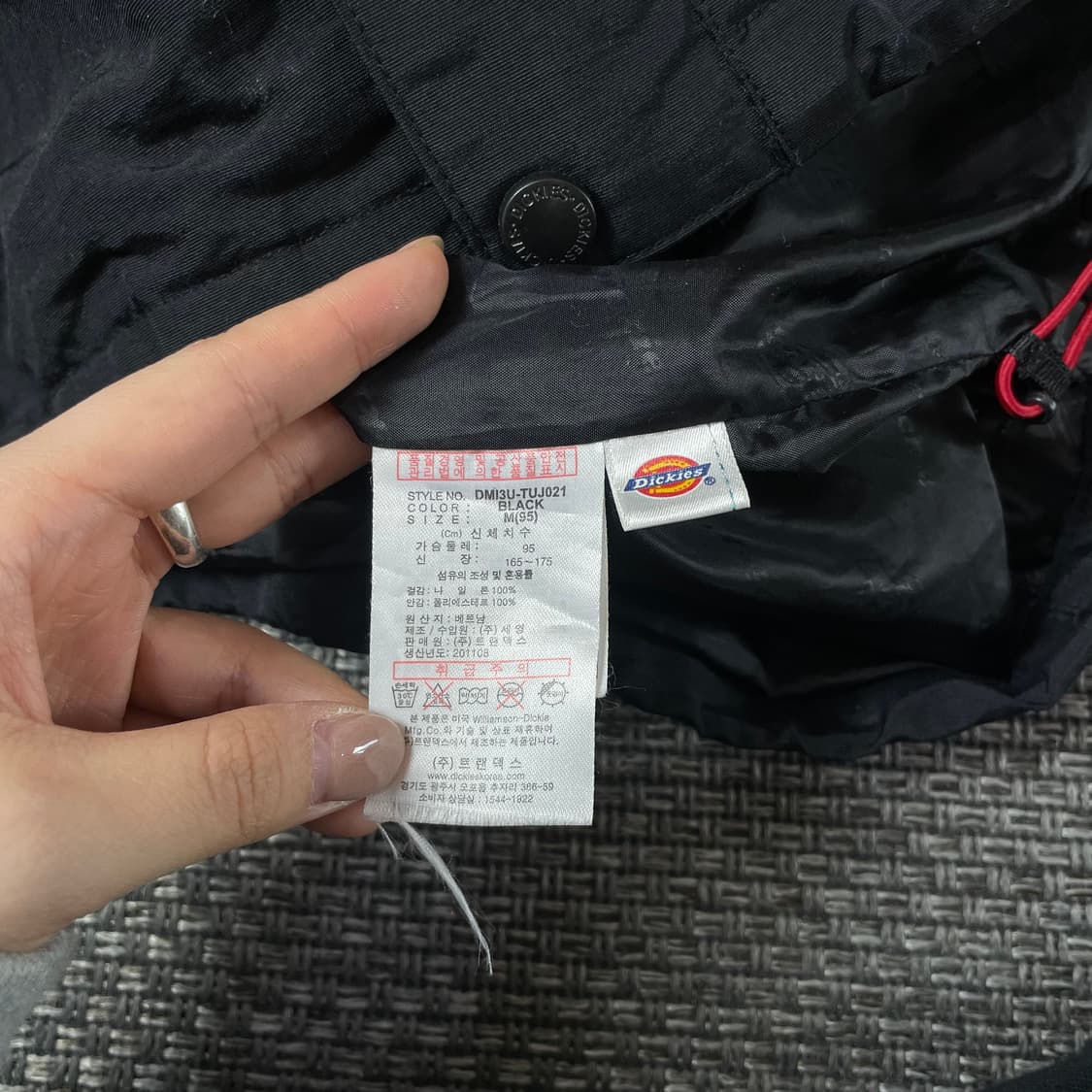 디키즈 블랙 멀티포켓 스트링 나일론 바람막이 자켓 M 상품이미지7