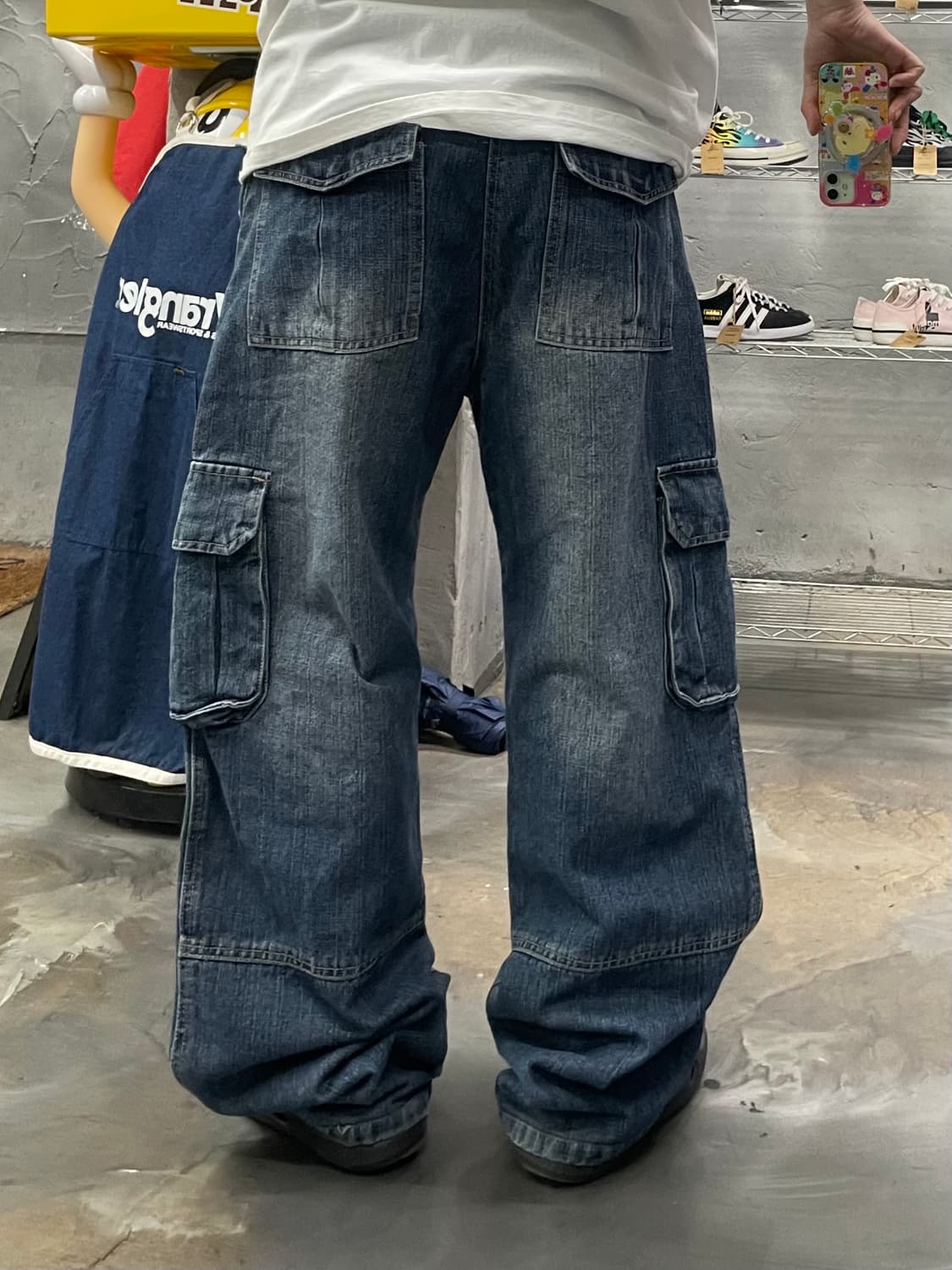 빈티지 와이드 데님 카고팬츠 상품이미지9