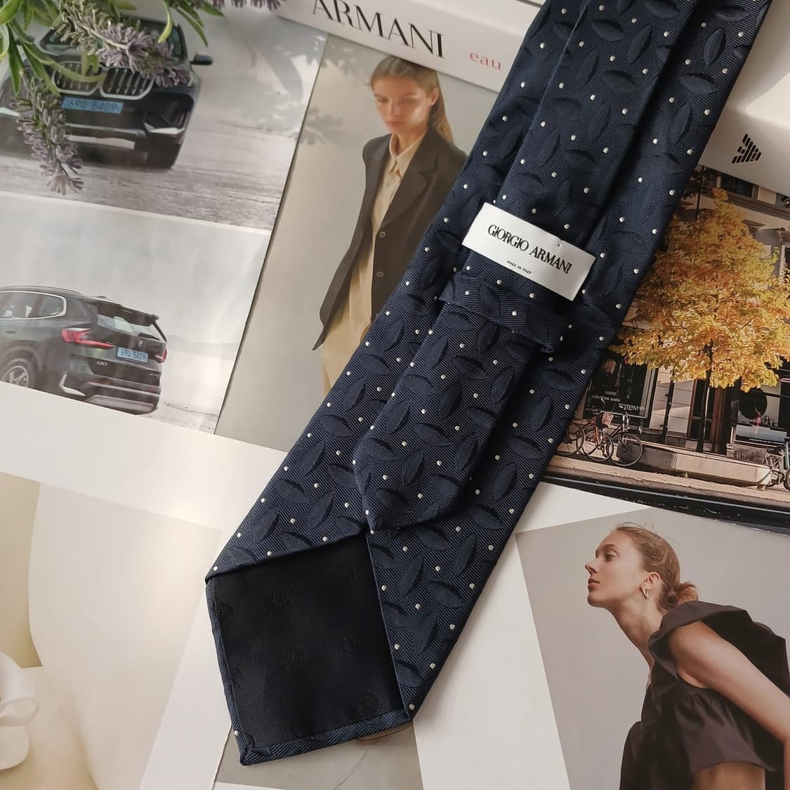 조르지오아르마니 실크 자카드 도트 넥타이 9.6cm A+등급 A18902 상품이미지4