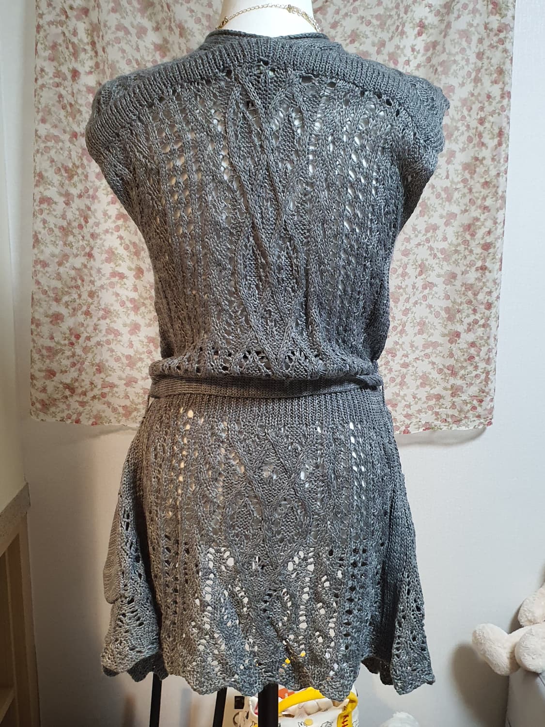 [모리걸] JIUM 회색 니트 조끼 가디건 상품이미지3