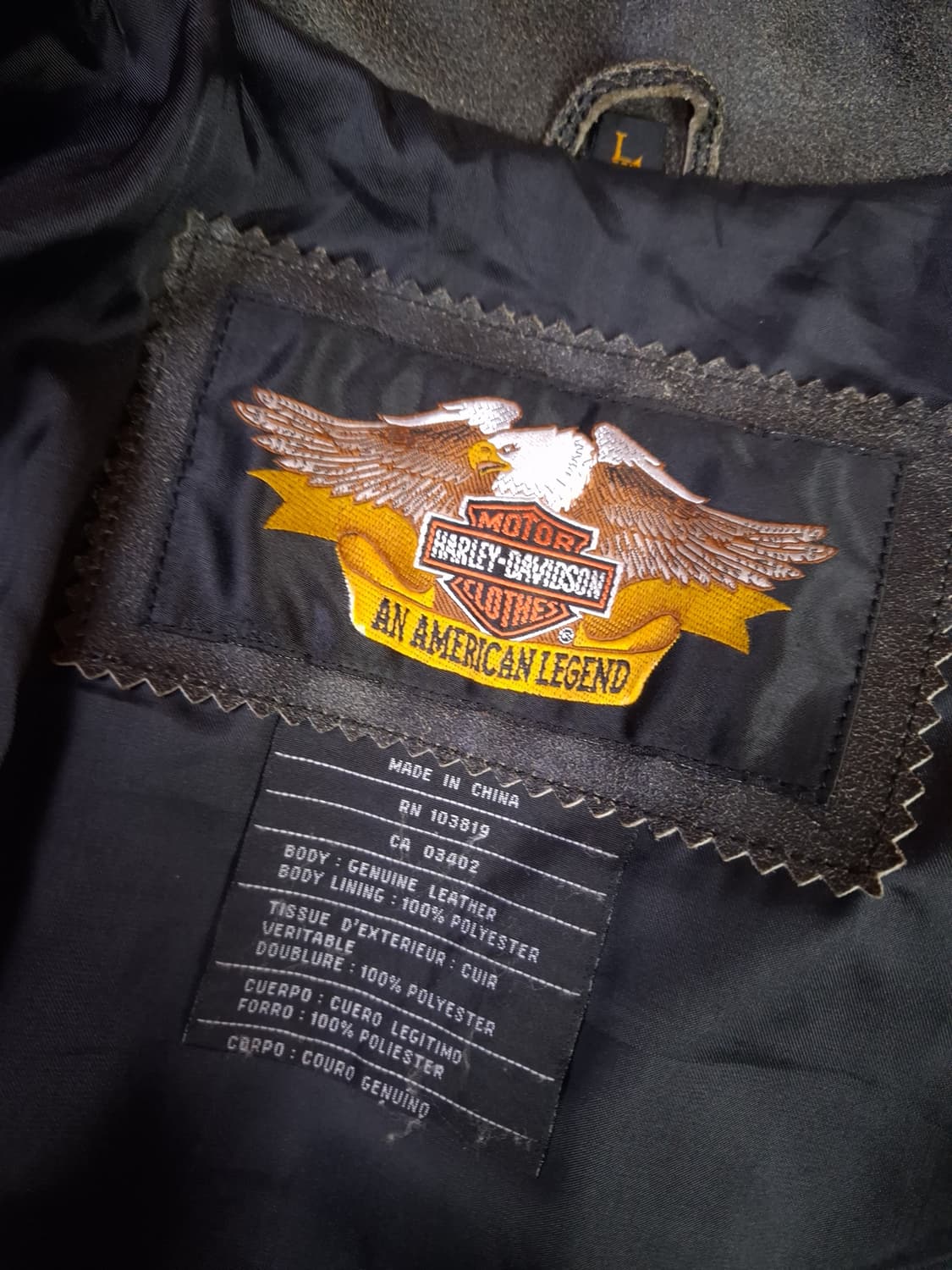 오리지날 할리데이비슨 리얼레더 이글 테슬 라이더자켓 상품이미지7