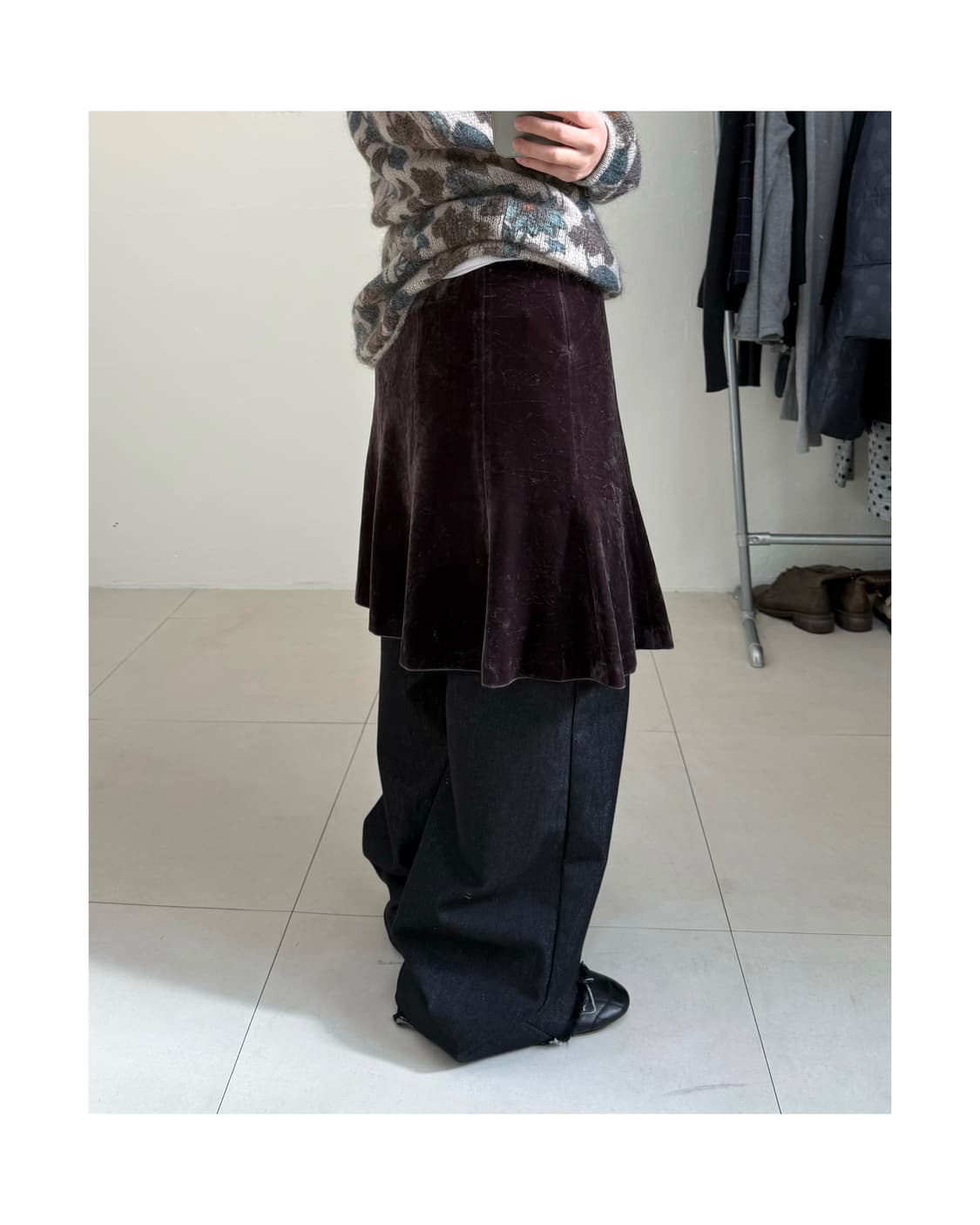 빈티지 벨벳 스커트 상품이미지2
