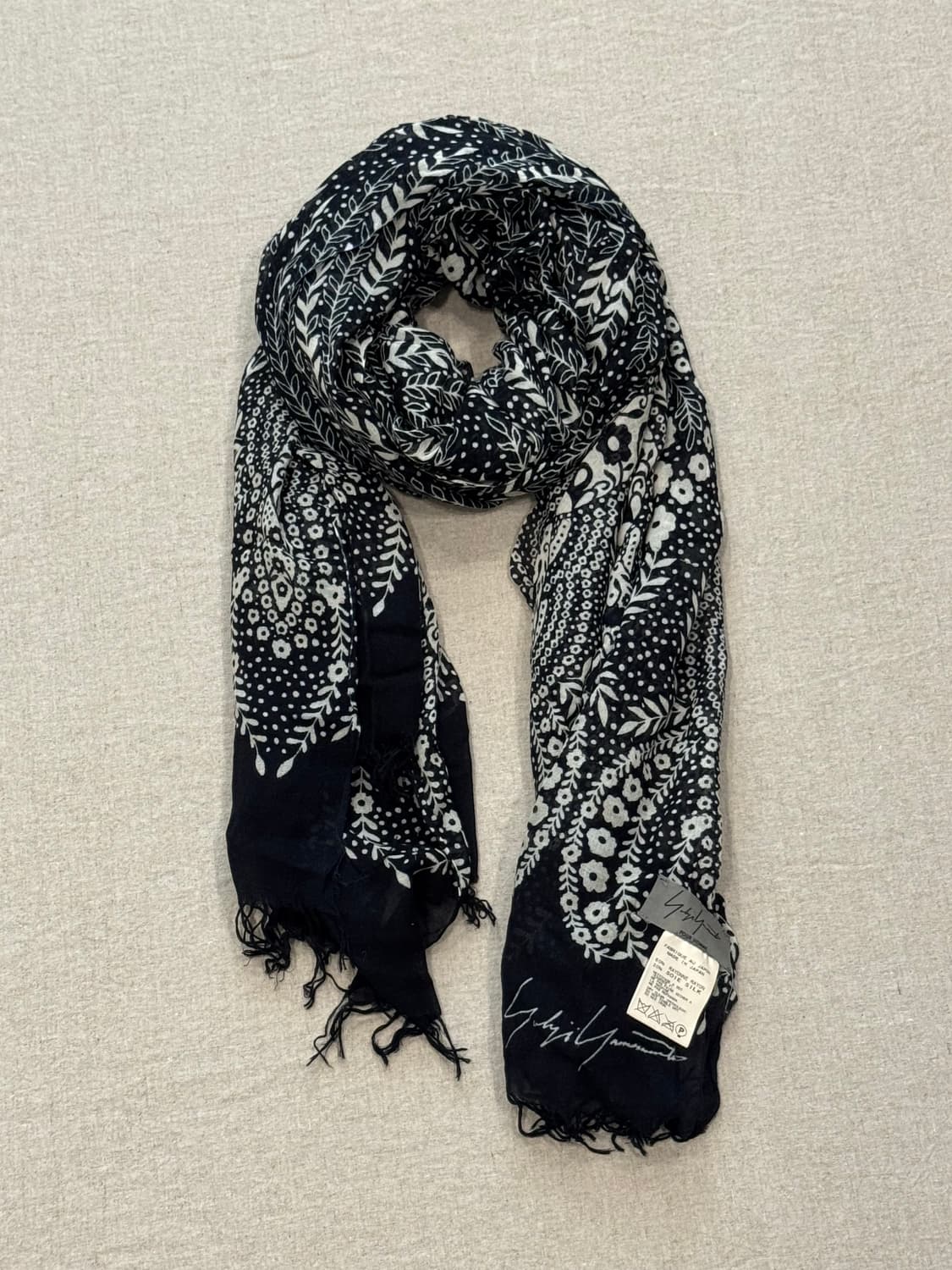 요지야마모토 뿌르옴므 레이온 실크 머플러 상품이미지1