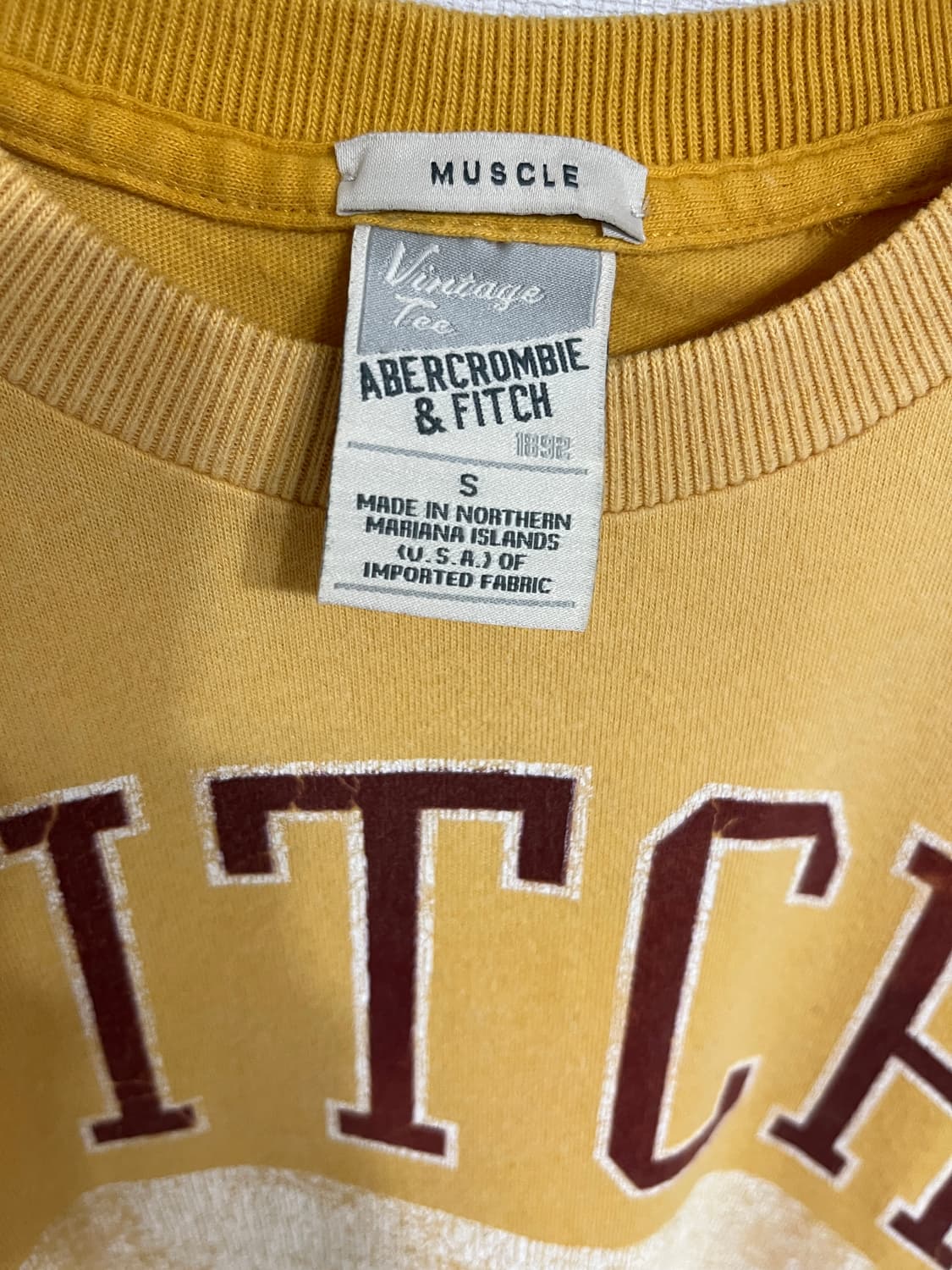 아베크롬비앤피치 반팔 티셔츠 S 옐로우 상품이미지8