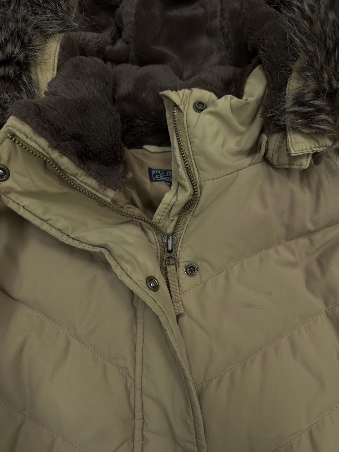 00s 폴로 y2k 덕다운 패딩 베이지 (여성S)  상품이미지3