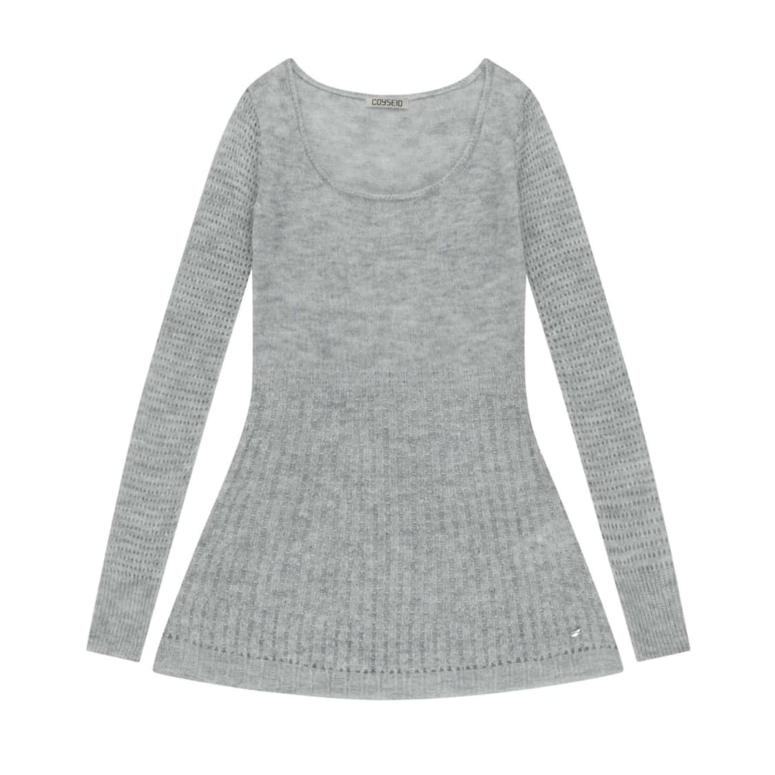코이세이오 소프트 벨 니트 원피스 라이트 그레이 드레스 상품이미지2