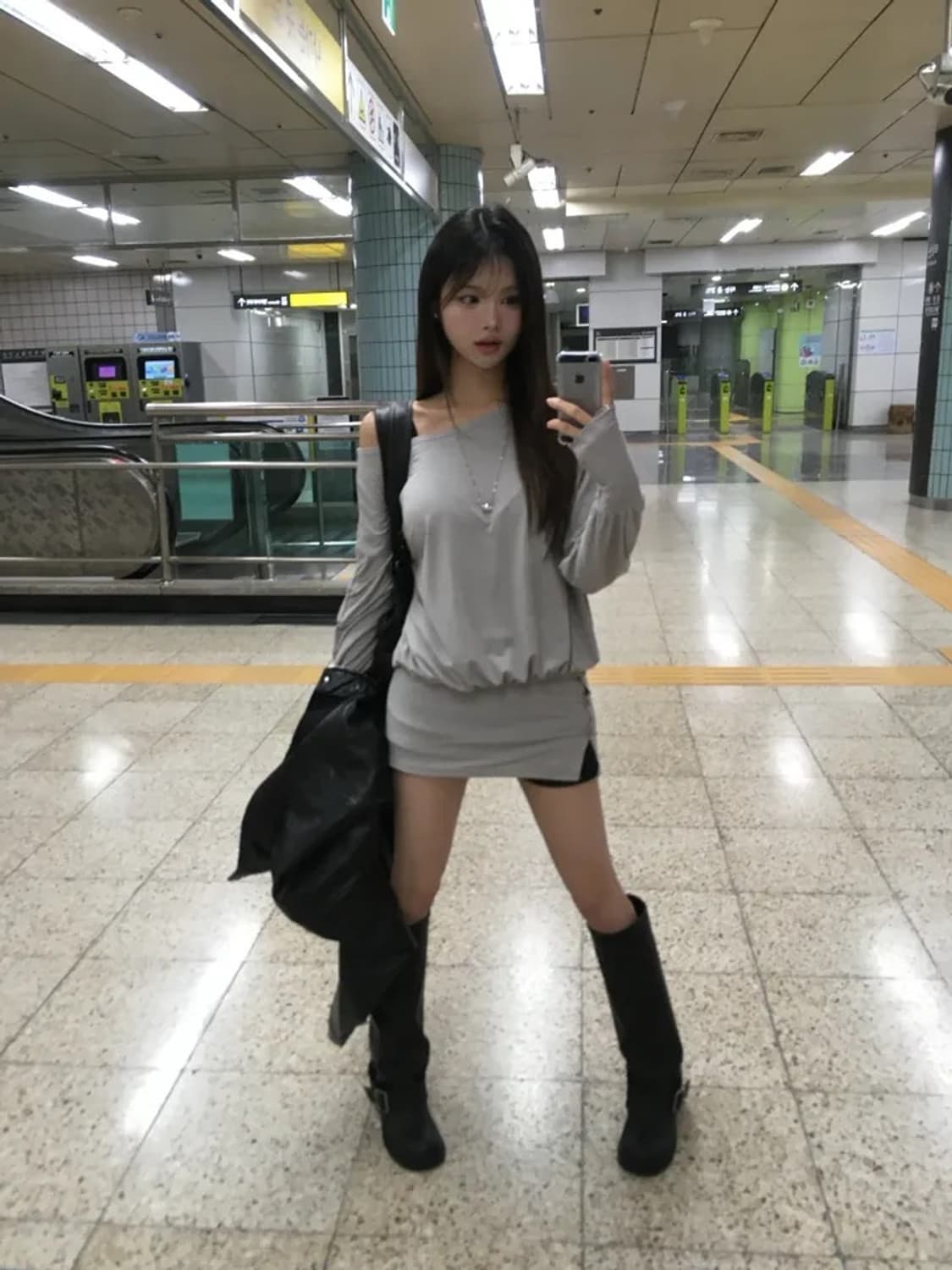 Soand 여리핏 버튼 티 그레이 (새상품) 상품이미지6