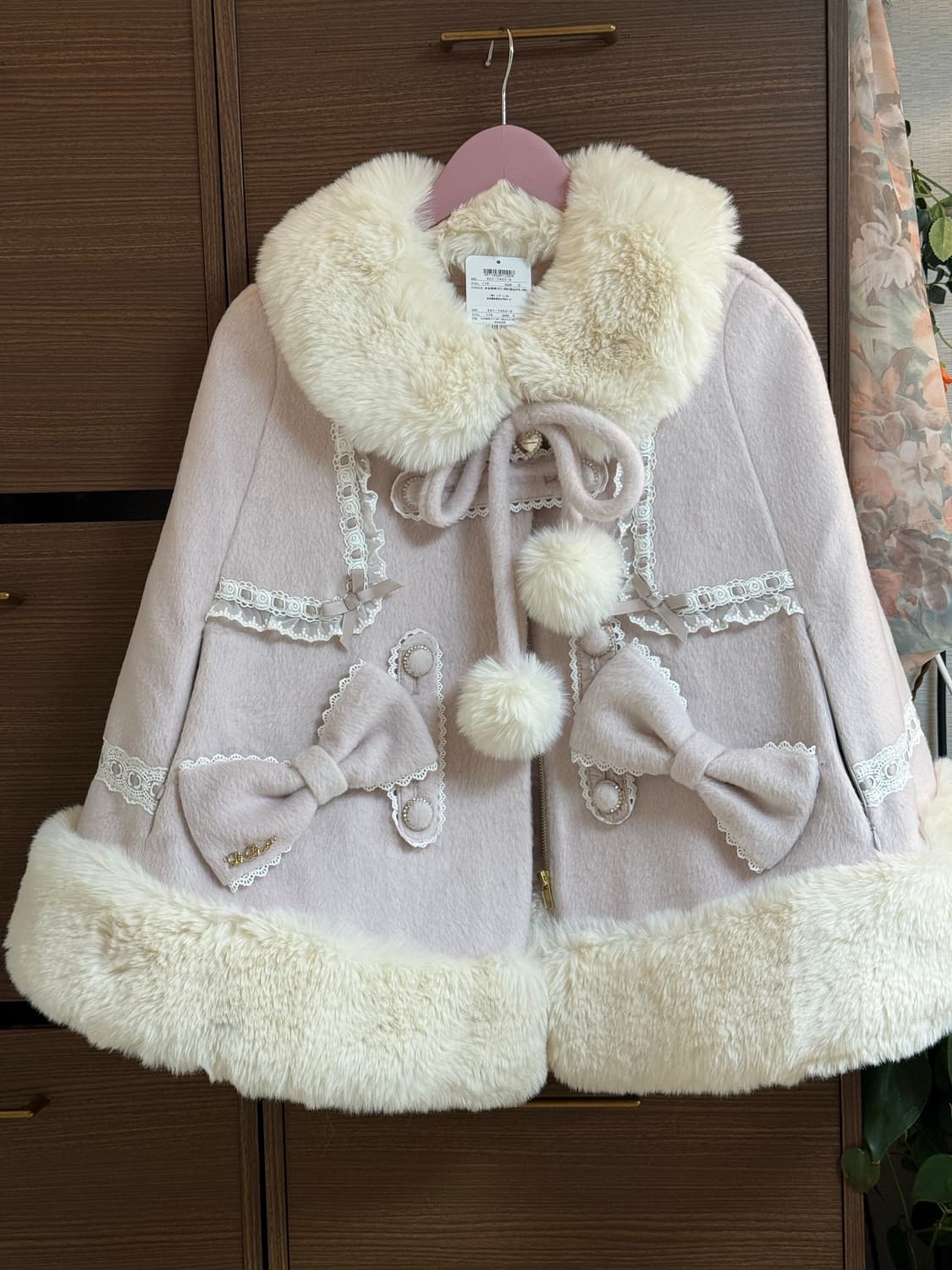 리즈리사 2025fw신상 샤기 리본 판초 상품이미지2