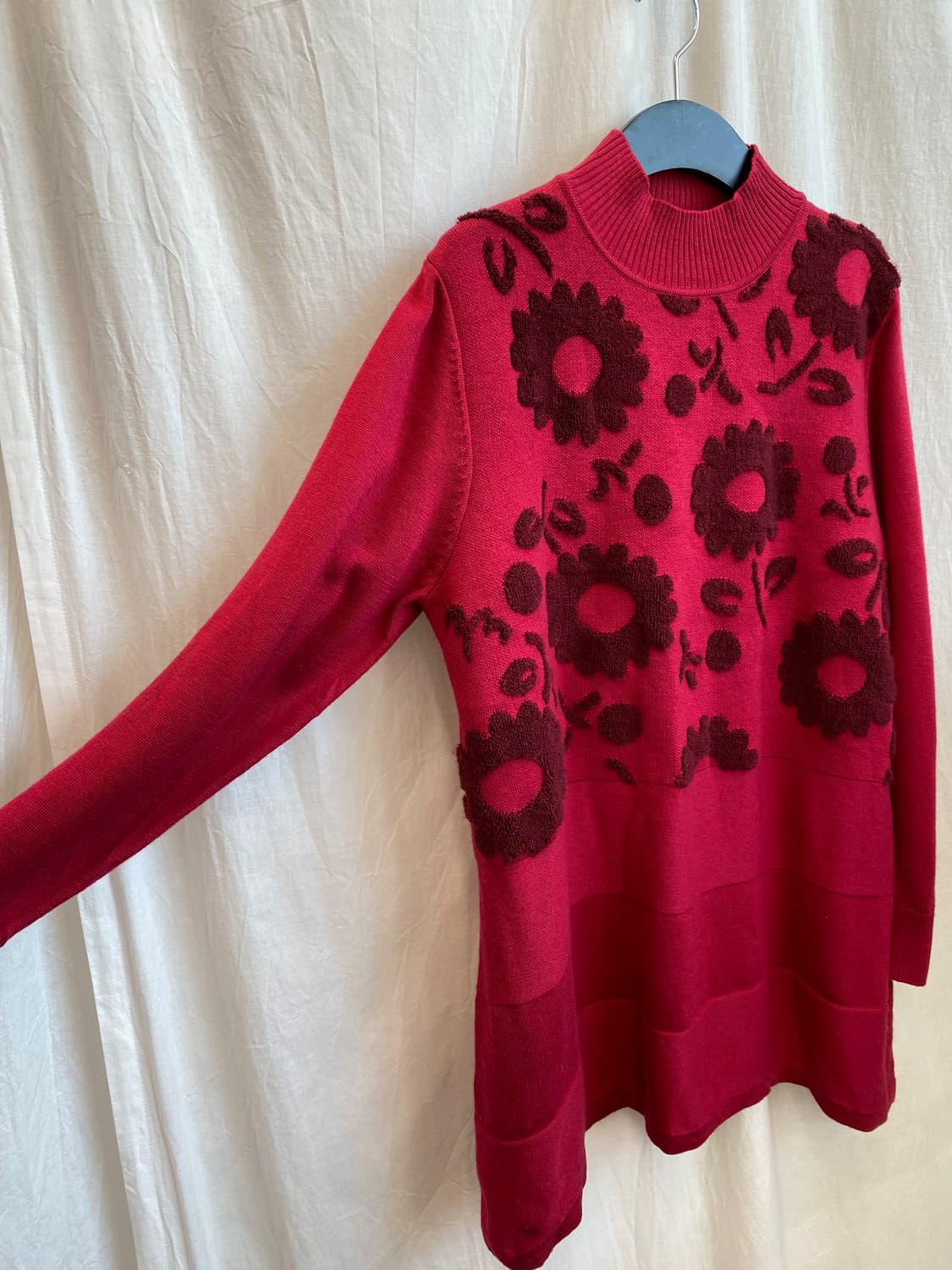 플라워 하이넥 울혼방 니트(L) 상품이미지5