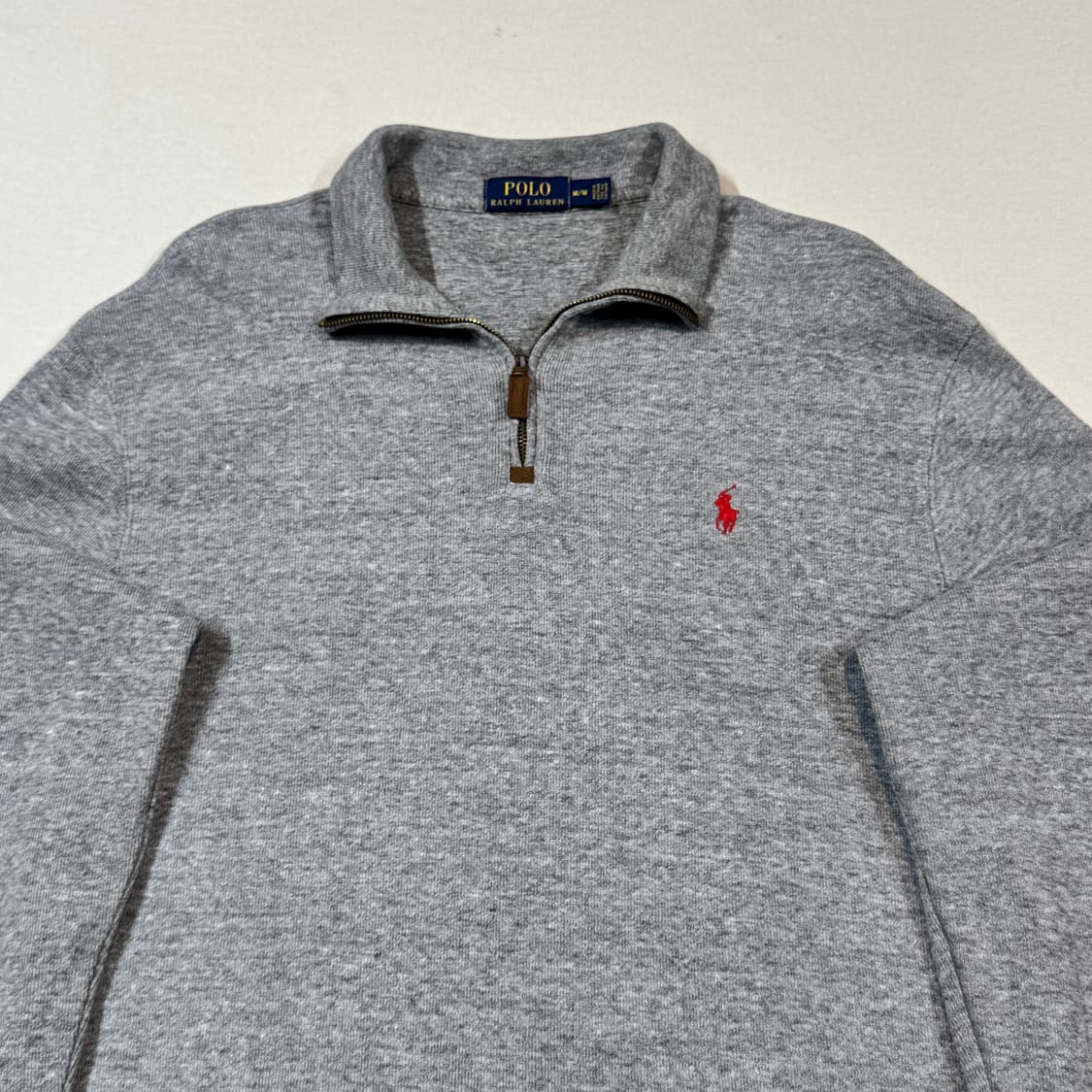M) 폴로 랄프로렌 반집업 풀오버 코튼 니트 그레이 상품이미지3
