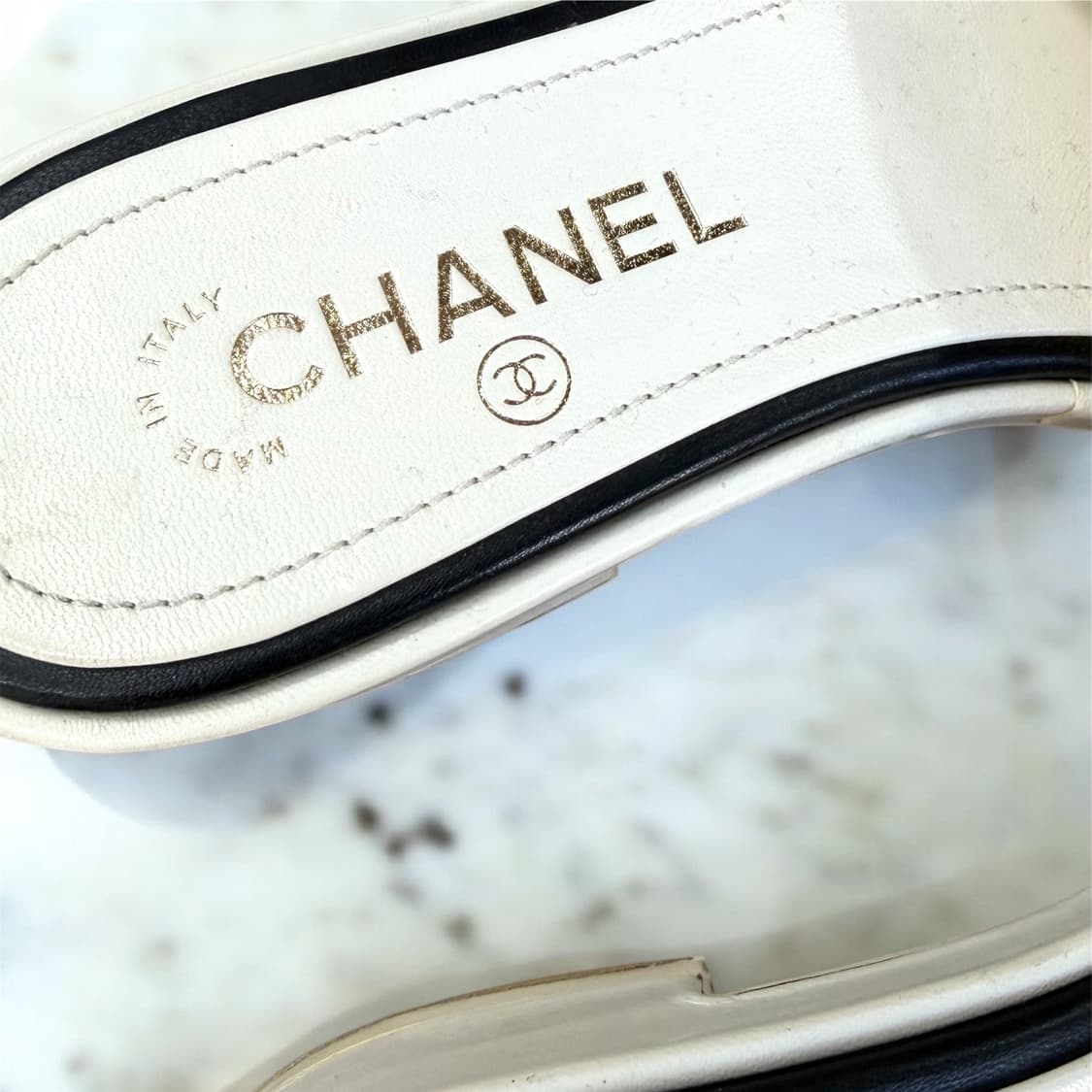 37/ 샤넬 램스킨 자수 트위드 뮬 슬리퍼 상품이미지6