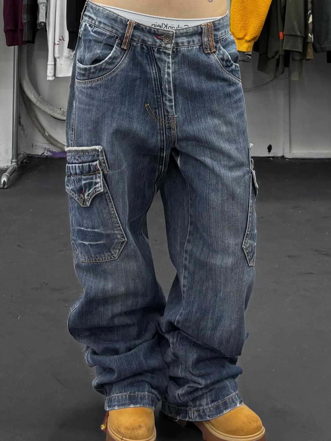 VTG 워시드 데님 카고팬츠 상품이미지1