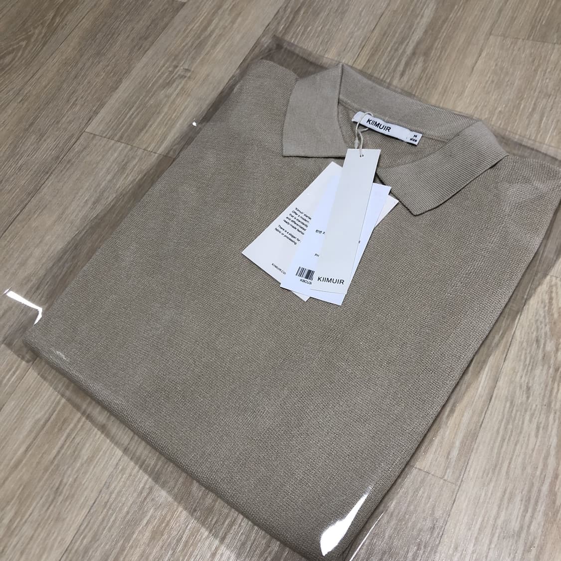 (M) 새상품 키뮤어 KIIMUIR 린넨 라이크 오픈 카라 하프 니트 상품이미지10