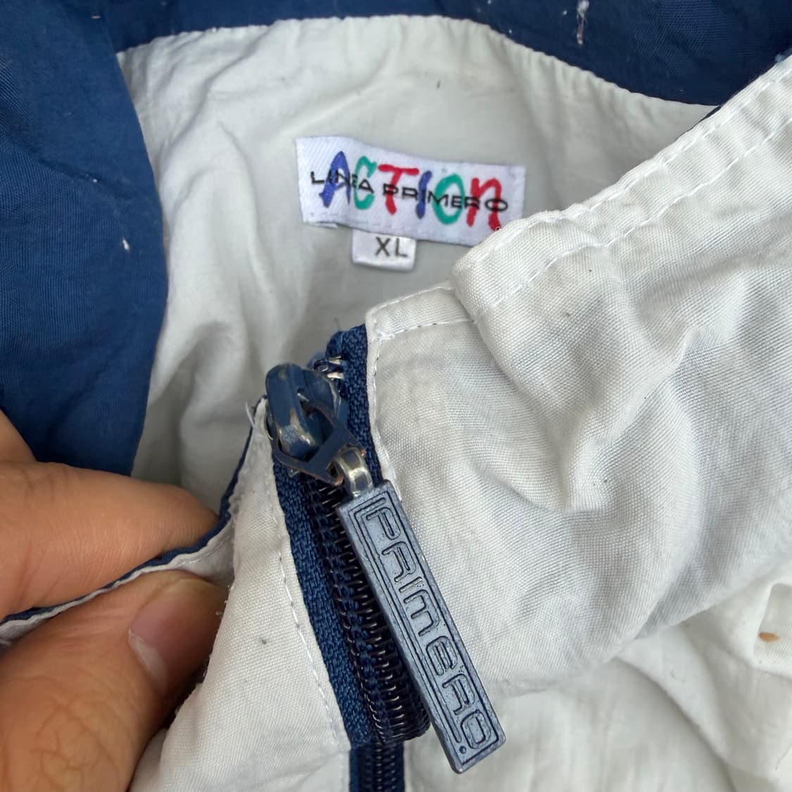 90s JPN 화이트 밀리터리 올드스쿨 바람막이 트랙자켓 XXL 상품이미지9