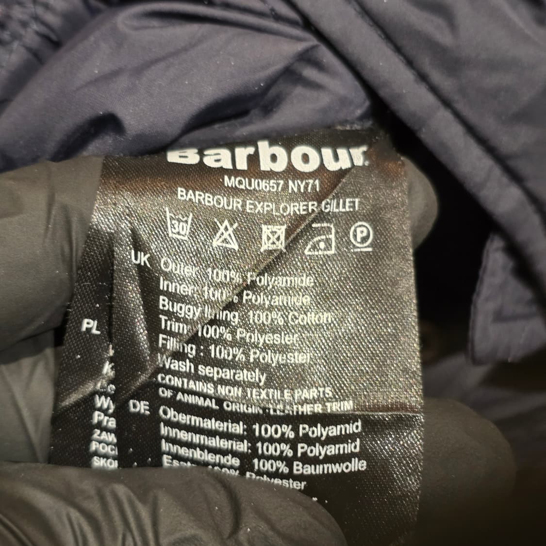 Barbour 네이비 익스플로러 질레 퀼팅 베스트 상품이미지7