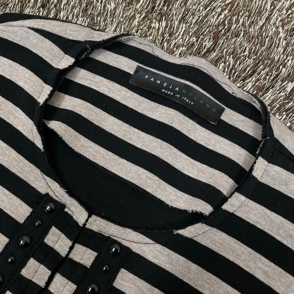 파멜라 밀라노 Pamela Milano 스트라이프 니트 가디건 XS 상품이미지2