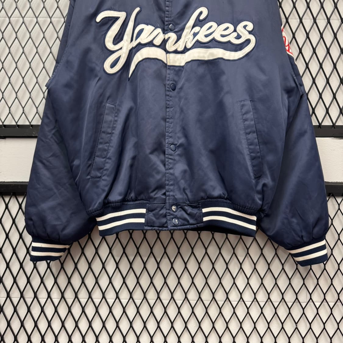 00s 마제스틱 X 양키스 바시티자켓 MLB 어센틱 네이비 상품이미지4